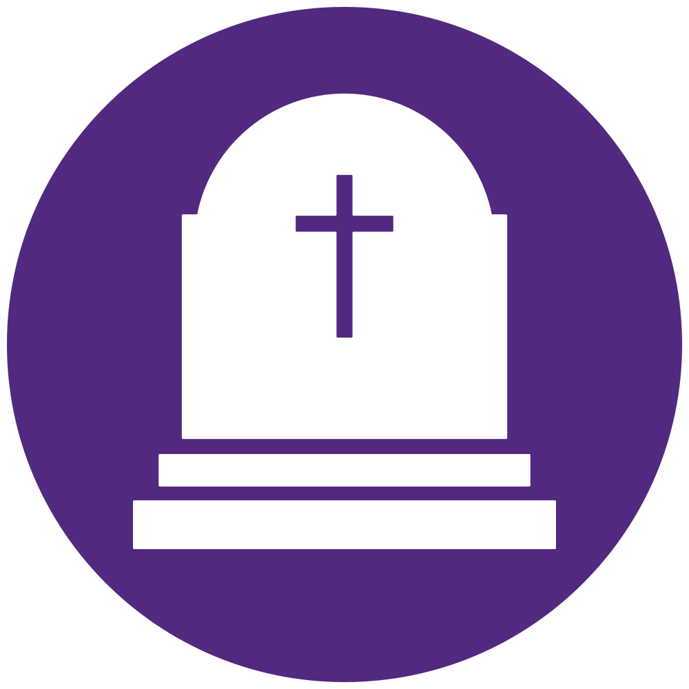 Symbol Grabstein mit Kreuz